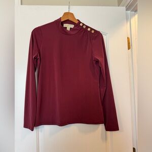 MICHAEL Michael Kors Maroon Long Sleeve Blouse